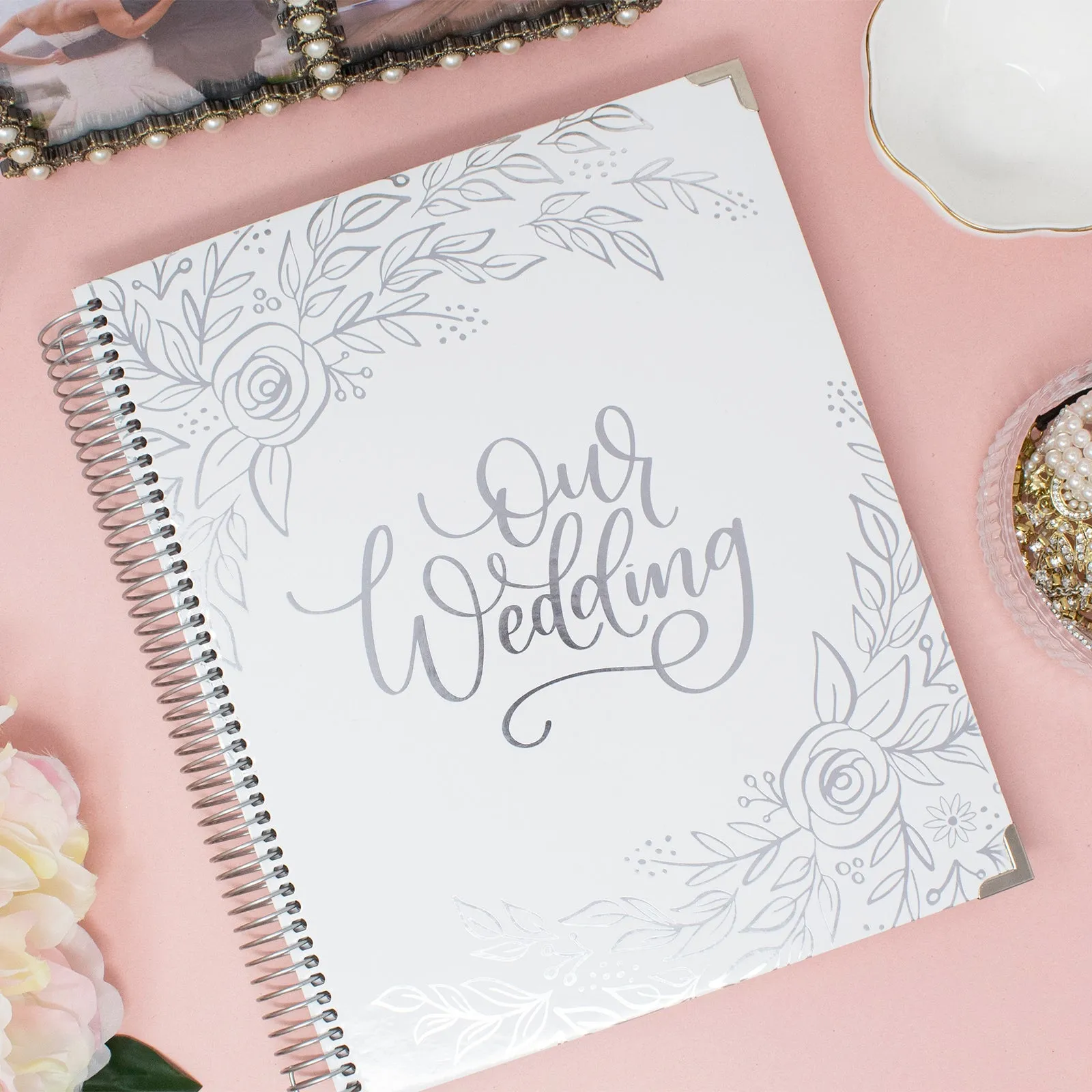 Wedding Planner & Calendar, Silver Floral