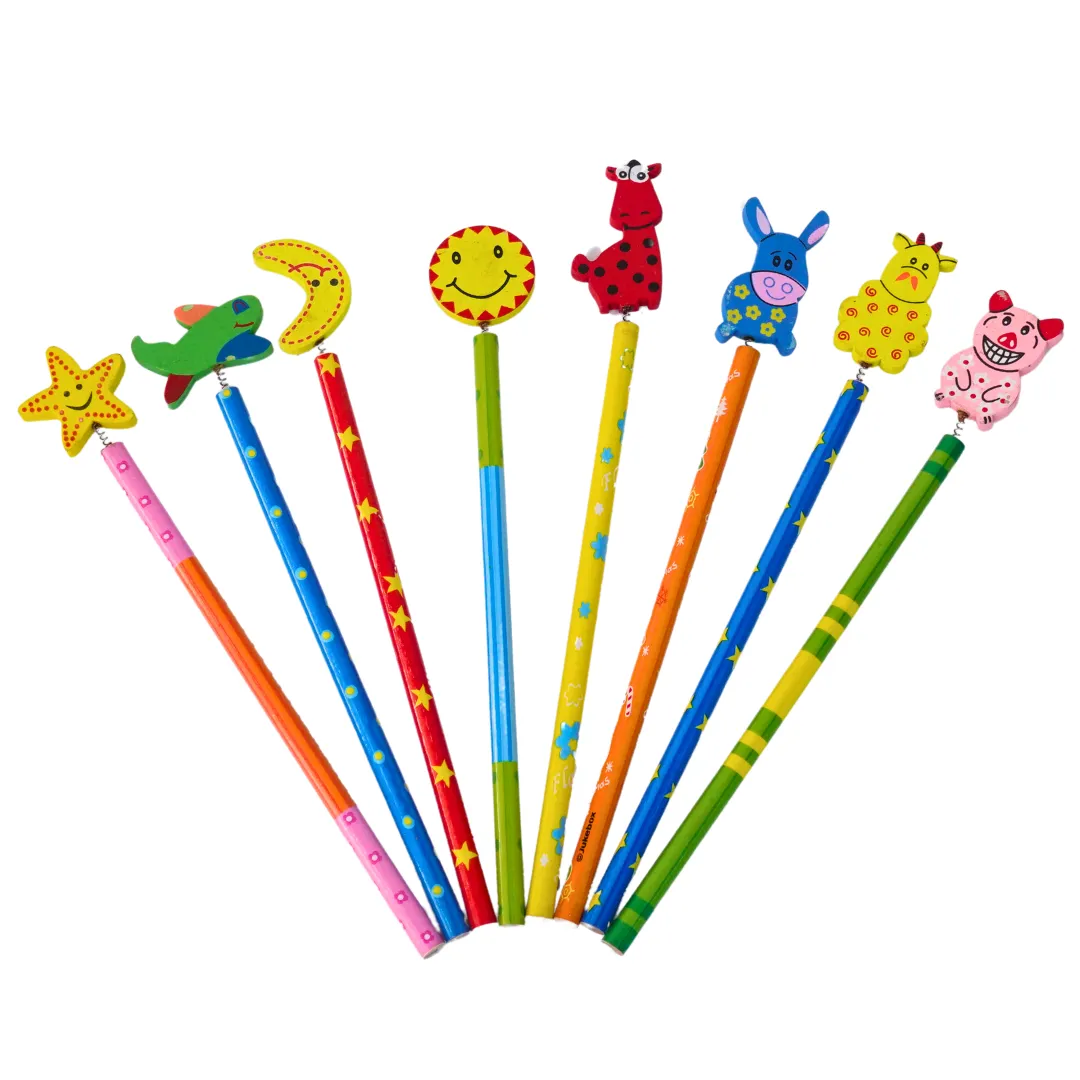 Wooden Cartoon Animal Design Pencils-1(Random design will be send)