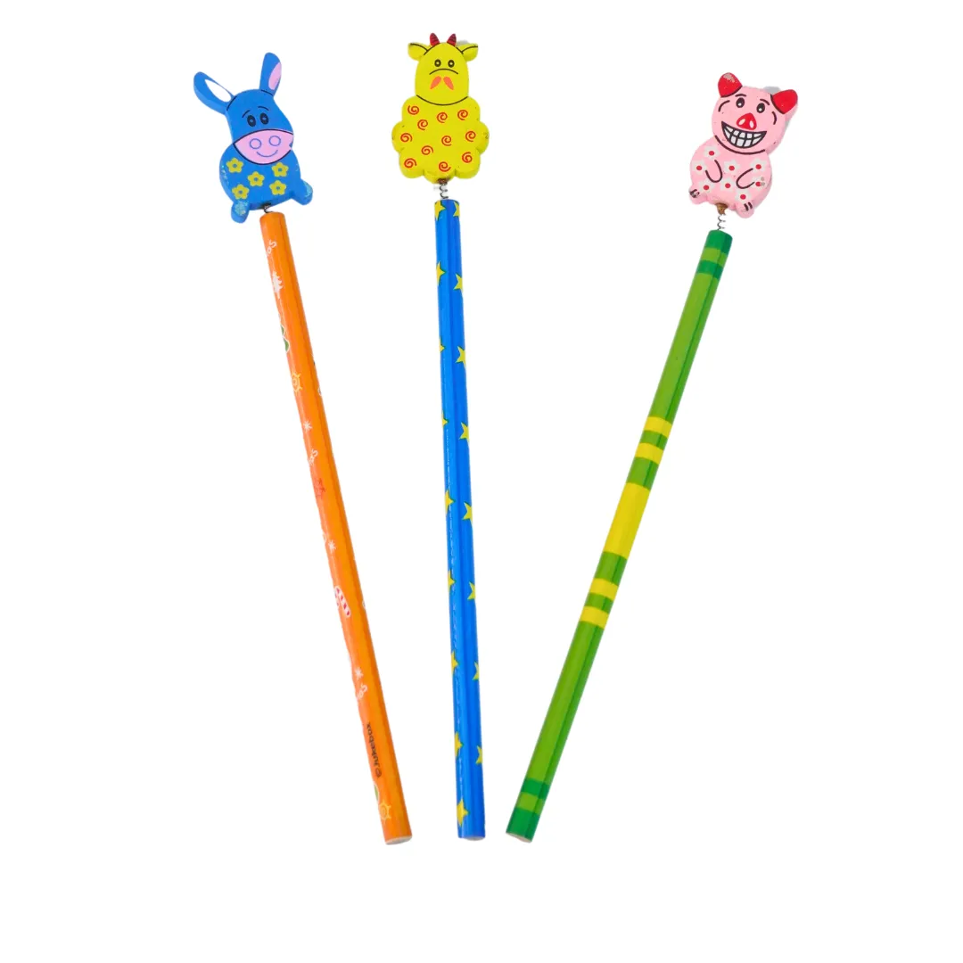 Wooden Cartoon Animal Design Pencils-1(Random design will be send)