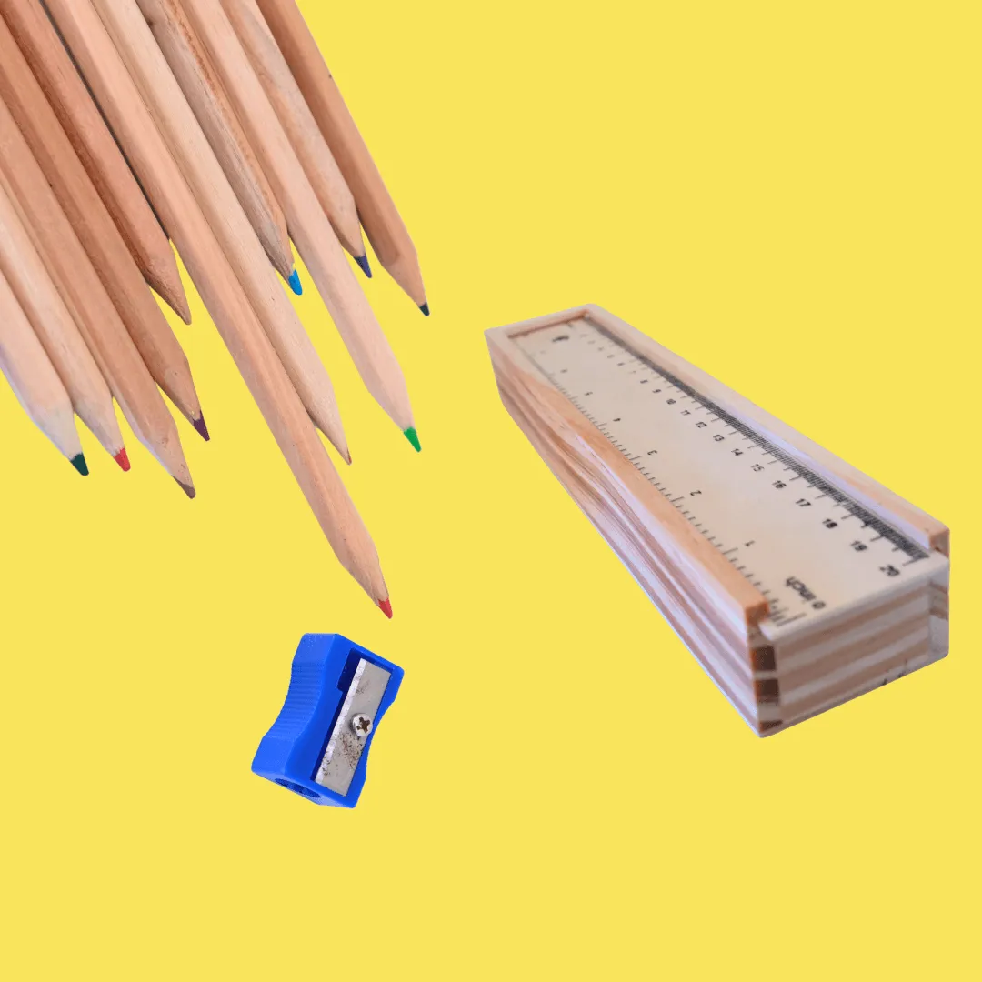 Wooden Pencil set Colour pencil Box 12 Piece (Pack 1)